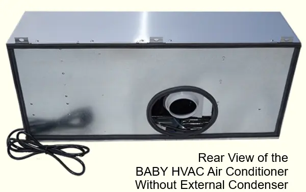 Rear View of the BABY HVAC Air Conditioner Without External Condenser