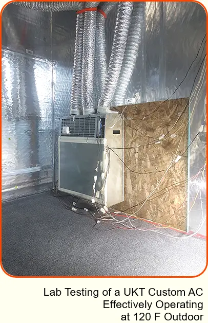 Lab Testing of a UKT Custom AC Effectively Operating at 120 F