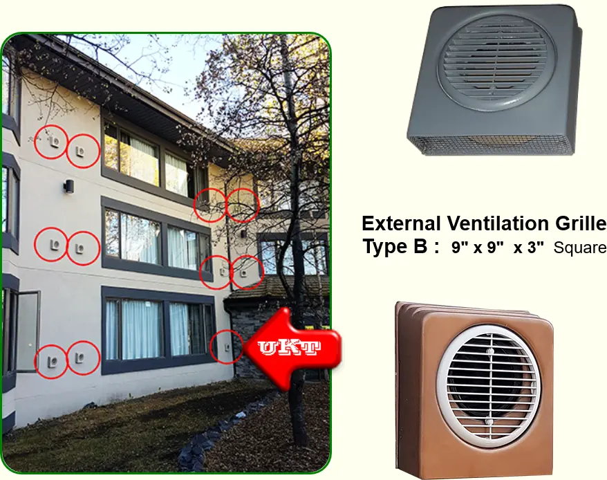 UKT Air Conditioner Without External Condenser Ventilation Grille